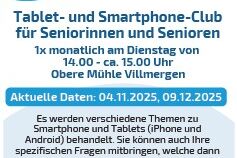 📱 Tablet- und Smartphone-Club für Seniorinnen und Senioren Obere Mühle Villmergen